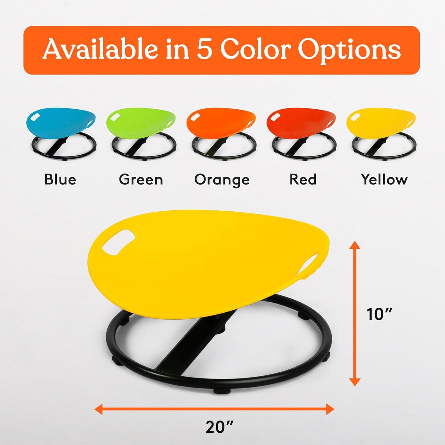 Special Supplies Smile Spinning Chair for Kids- Versatile Kids Sit and Spin Sensory Chair for Training Body Coordination for Playroom, Bedroom, or Nursery (Yellow)