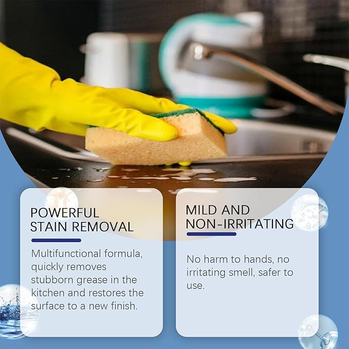 Grease Cleaner, Multi Purpose Degreaser Spray, 100ml Heavy Duty Kitchen Grime Remover, Harmless Liquid Cleaning Solution, Household Cleaner with Fast Action, For Window Glass Countertop Bathroom