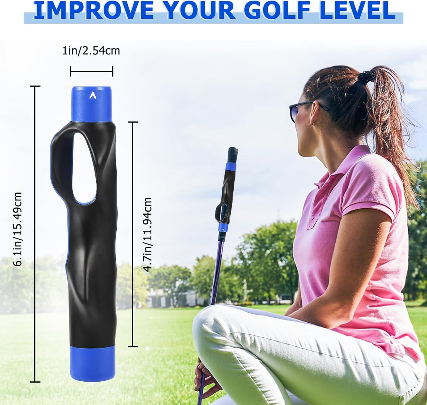 Golf Grip Trainer Right Hand for Women, for Man,for Lady, for Kids, Golf Training aids -Anti-Slip Golf Club Grips, Corrects Hand Position & Builds Muscle Memory for Clubs, Fits Most Golf Grips