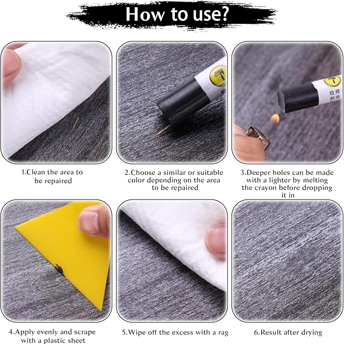 Wood Filler Sticks,20 Colors Wood Repair Wax Crayons,Wood Furniture Markers Touch up for Repairing Scratches, Dings, Cracks and Holes in Wood Floors, Cabinets, Cut Panels(Common Series)