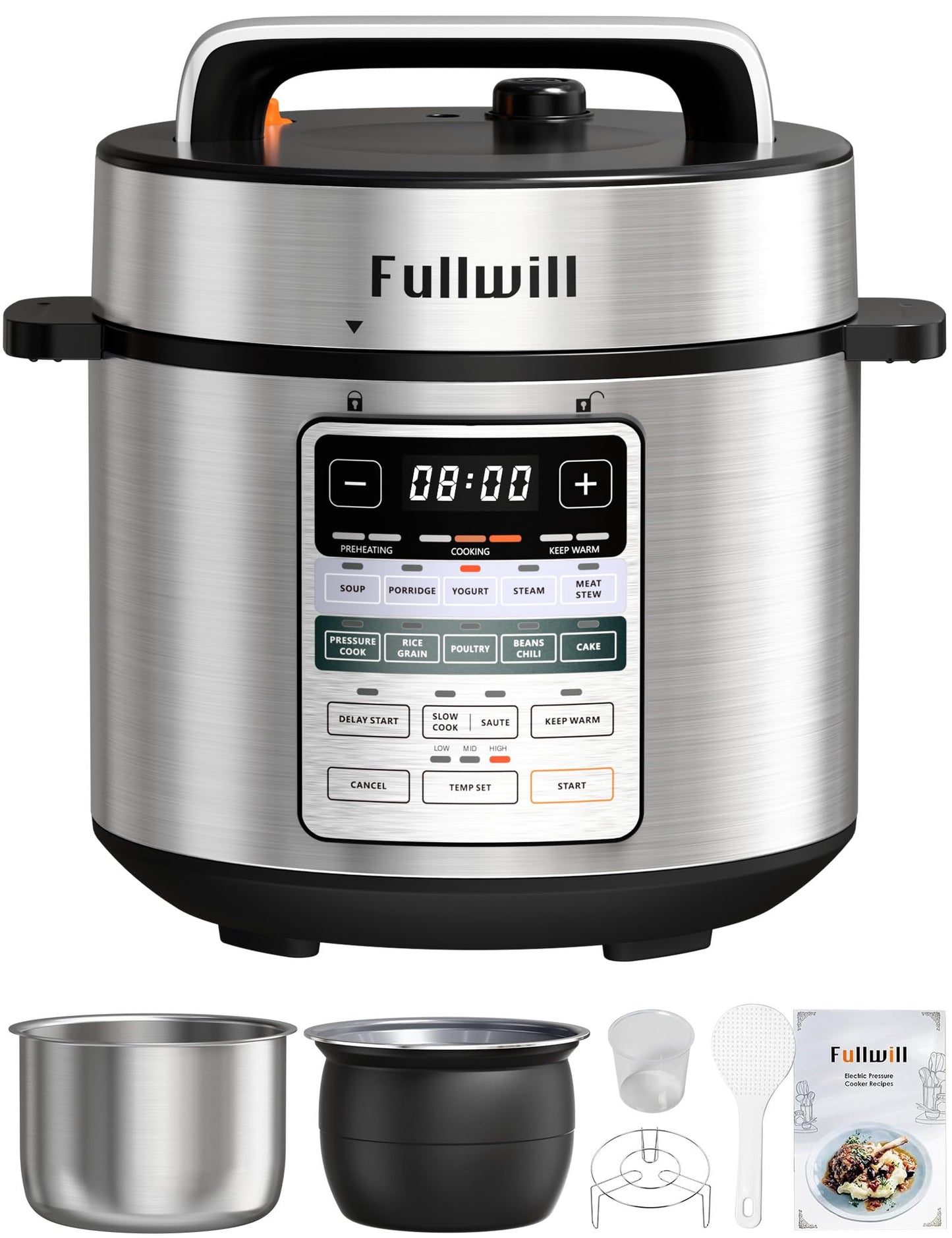 Fullwill Dual-Pot Electric Pressure Cooker 6+5QT(2025 Upgraded), 12-in-1 Multi-Cooker for Pressure Cooking, Soup, Yogurt, Stew,