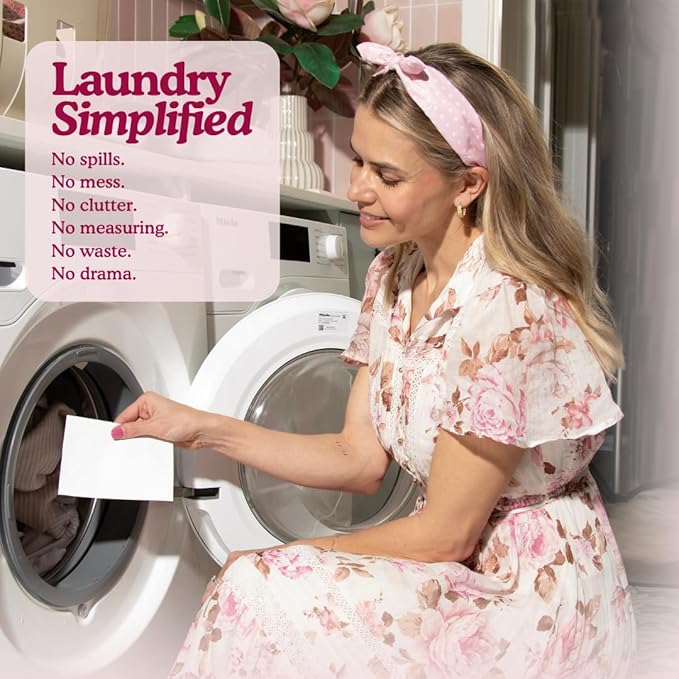 Glory Days Eco Laundry Detergent Sheets – Violet Hour (Lavender) | 40 Sheets = Up to 80 Loads | Enzyme‑Powered, Plastic‑Free, Hypoallergenic | HE, Top & Front Loader | Travel‑Friendly