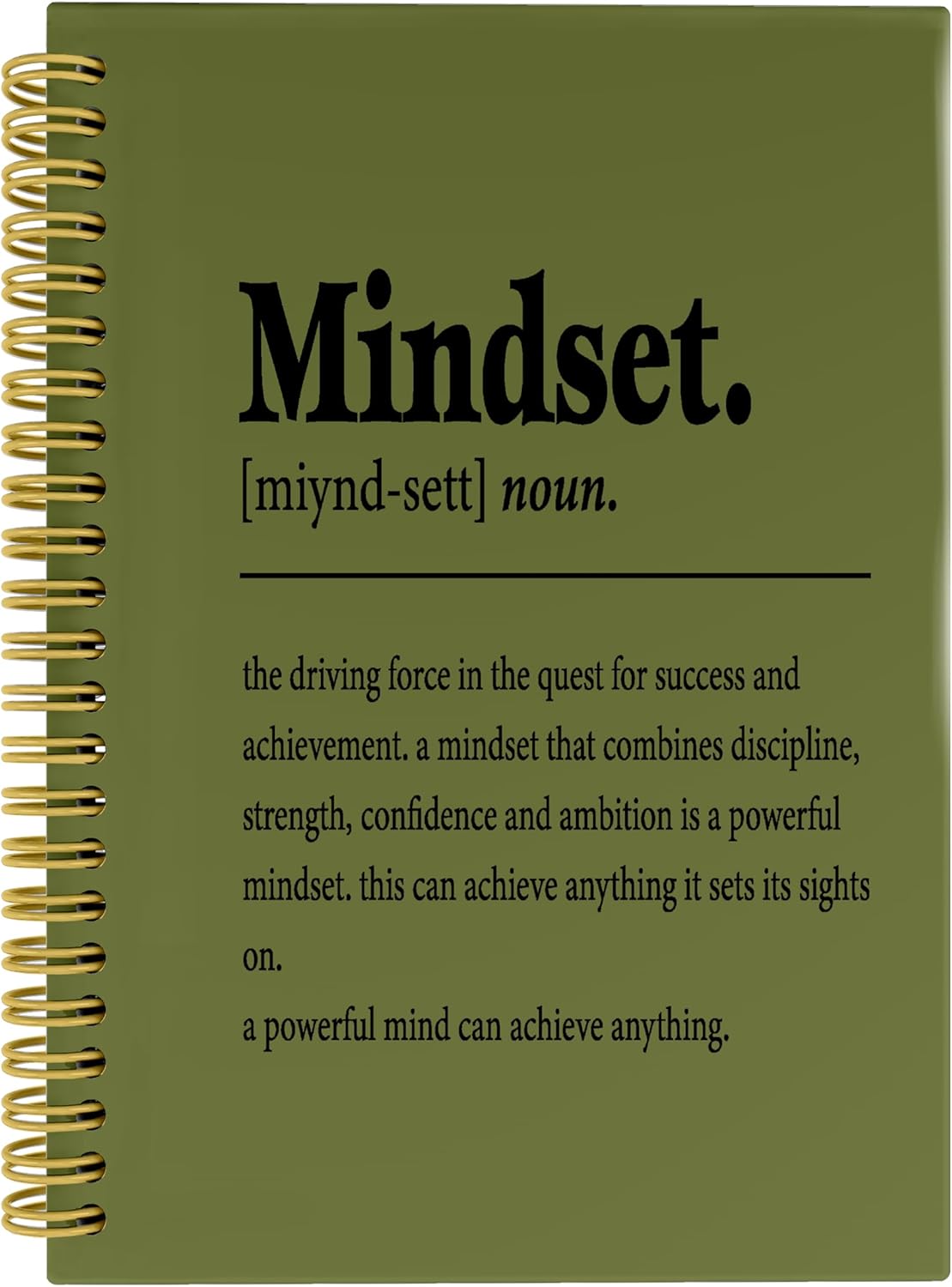 Knibeo Mindset Inspirational Notebooks Journal - Notebooks for School, 5.5×8.3 Inch Inspirational Spiral Bound Notebook with 164 Pages, College School Supplies(Dark Green)