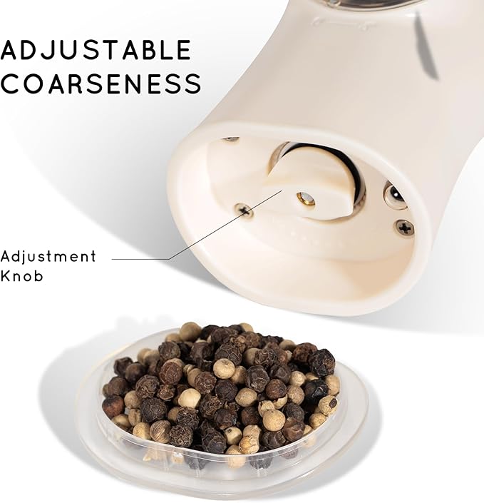 Gravity Electric Salt and Pepper Grinder Set Rechargeable, Automatic Salt and Pepper Grinder Set with USB C Charging Base, Gravity Salt and Pepper Shakers Set Electric