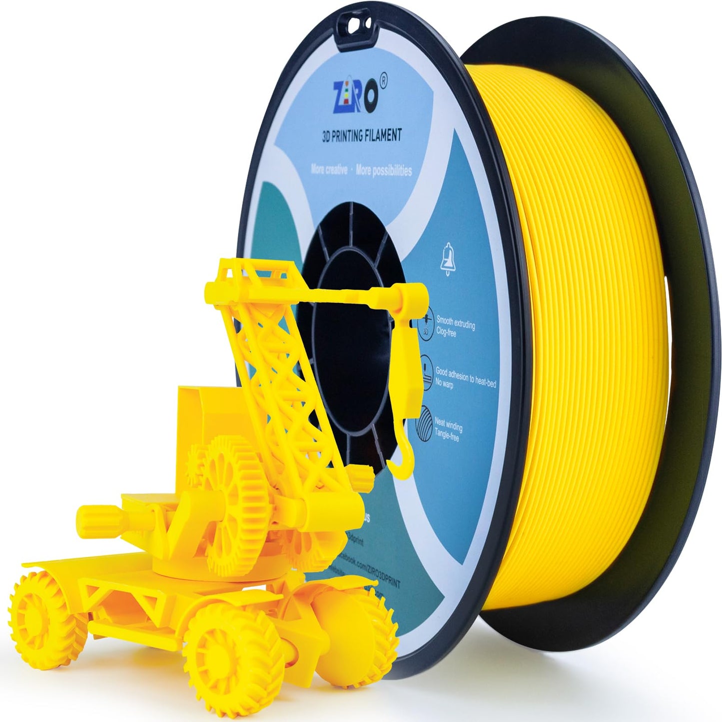 ZIRO Matte PLA Filament 1.75mm,1KG 3D Printer Filament,High Toughness PLA,Dimensional Accuracy +/- 0.03mm,Matte Yellow