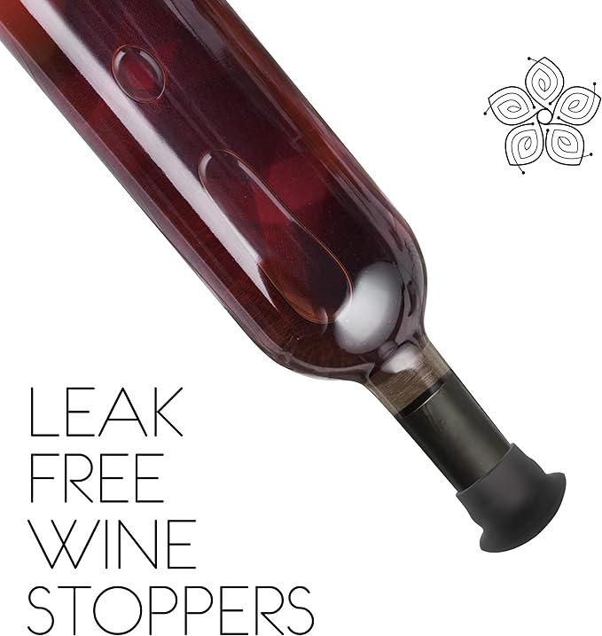 Silicone Wine Bottle Stopper Set – Funny Wine Caps, Spill-Proof & Airtight – Wine Unique Gifts for Women, Perfect Gifts for Mom & Wine Lovers