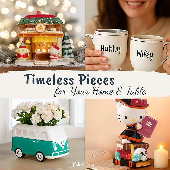 Blue Sky Clayworks Keroppi’s Pondside Pines Candle House, 7.5" L x 6.125" W x 5.75" H, Woodland Window Glow