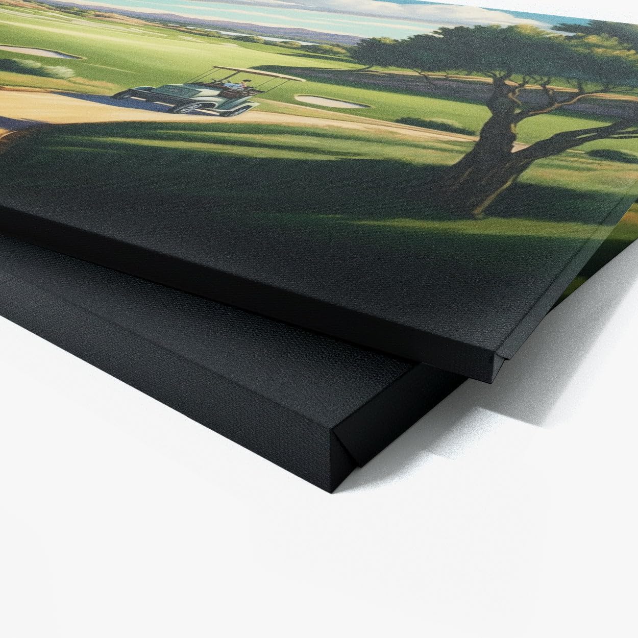 Sense Canvas Golf Cart Fairway Landscape 25 Canvas Art - Home Decor Wall Art Print Poster Painting Small 16x12 / 0.75"