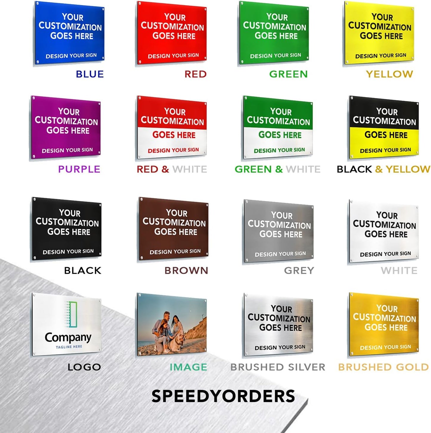 Custom Metal & Aluminum Outdoor Business Signs - White (Green, 18x12 In)
