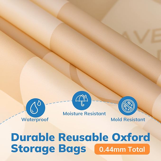 Oxford Cloth Vacuum Storage Bags- Space Saving Compression Bags for Clothes, Bedding, Dust & Moisture Proof (2 Medium Pack + Electric Pump)