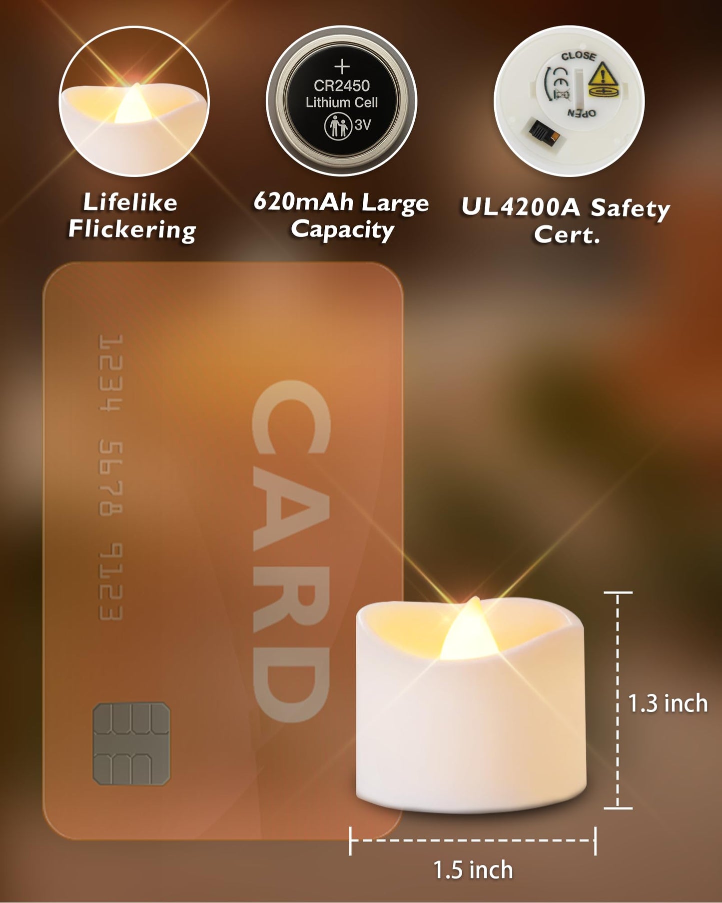 Homemory 24Pcs Remote Timer Led Tea Lights Candles, 400+Hours Flickering Flameless Battery Operated Votive Candles For Tabletop