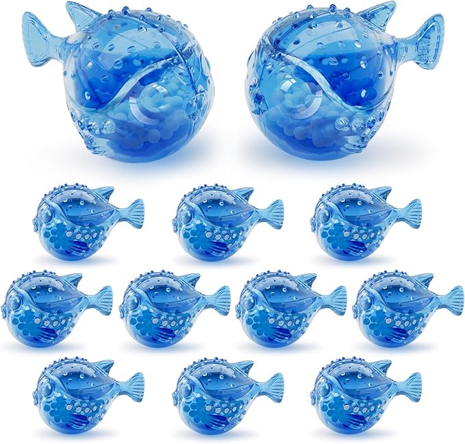 Humidifier Cleaning Fish: 12 Packs Humidifier Tank Cleaner Ball Compatible with Most Humidifiers, Purifier Water, Prevents Hard Water Build-Up, Filters Mineral Deposits, Remove Odor