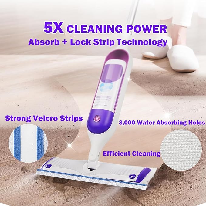 Disposable Power Mop Pad Refills for Swiffer Power Mop, Thicker Power Mop Pads Refills, Super Absorbent Multi-Surface Mopping Pad Refills for Floor Surface Cleaning, 10 Count