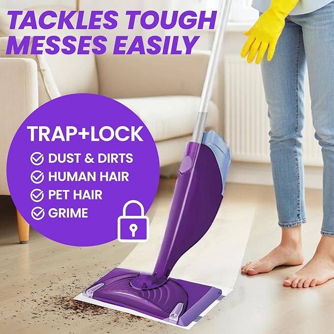 50 Count Disposable Wet Pads Refills for Swiffer Wet Jet Spray Mop, Mopping Pads Refills for All Hard Floors, Multi-Layer Thick and Absorbent Wet Jet Replacement Pad