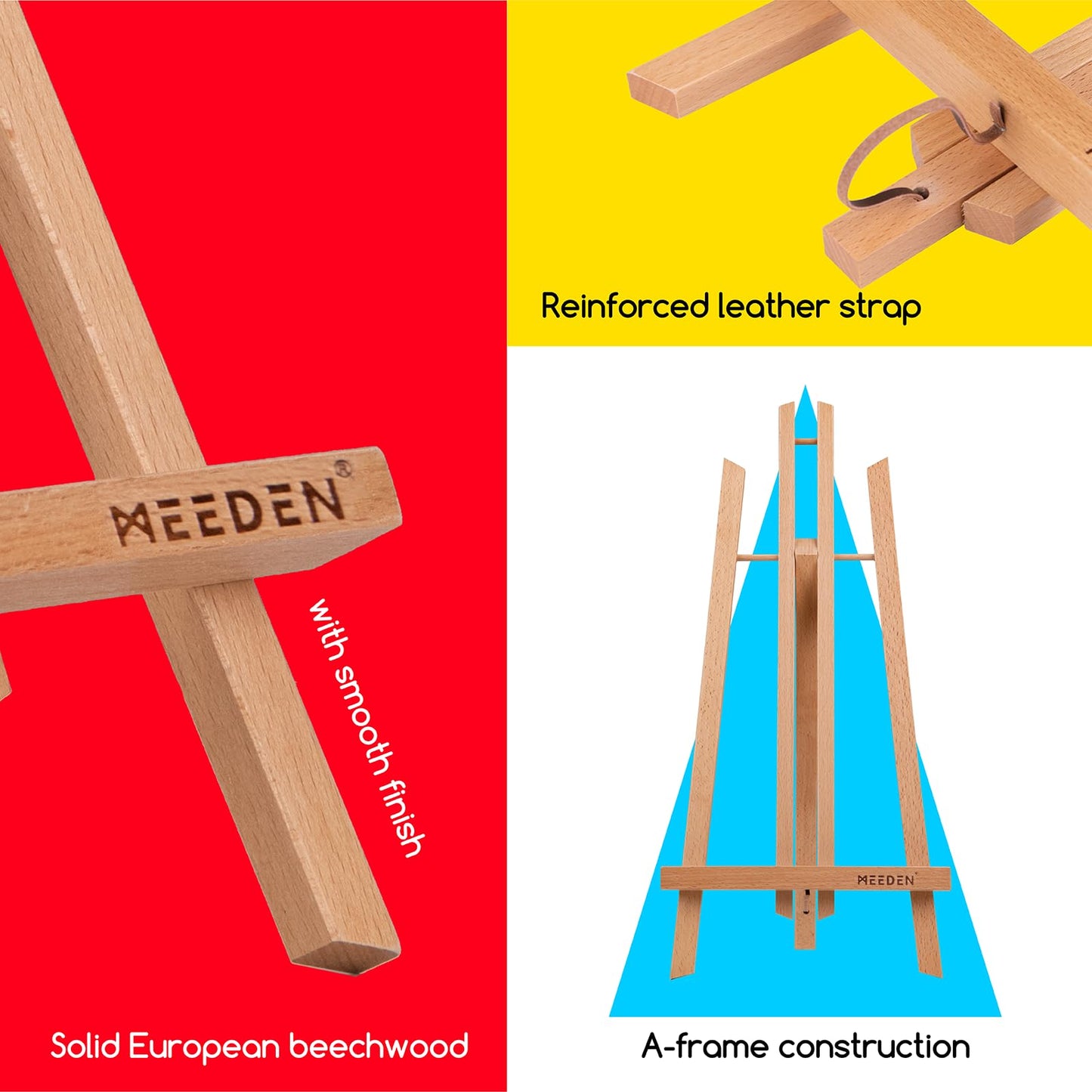 MEEDEN 20 Inch Tabletop Easel: 12 Pack Beech Wood Easel for Painting - Display Table Top Easel Canvas Stand for Painting Sign