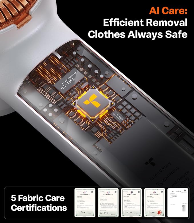 TORRAS Fabric Shaver Lint Remover, Rechargeable Electric 3-Speed Sweater Shaver Remove Fuzz, Pilling for Cashmere, Wool, Coat, Furniture, Clothes depiller with Replacement Blades, Pearl White