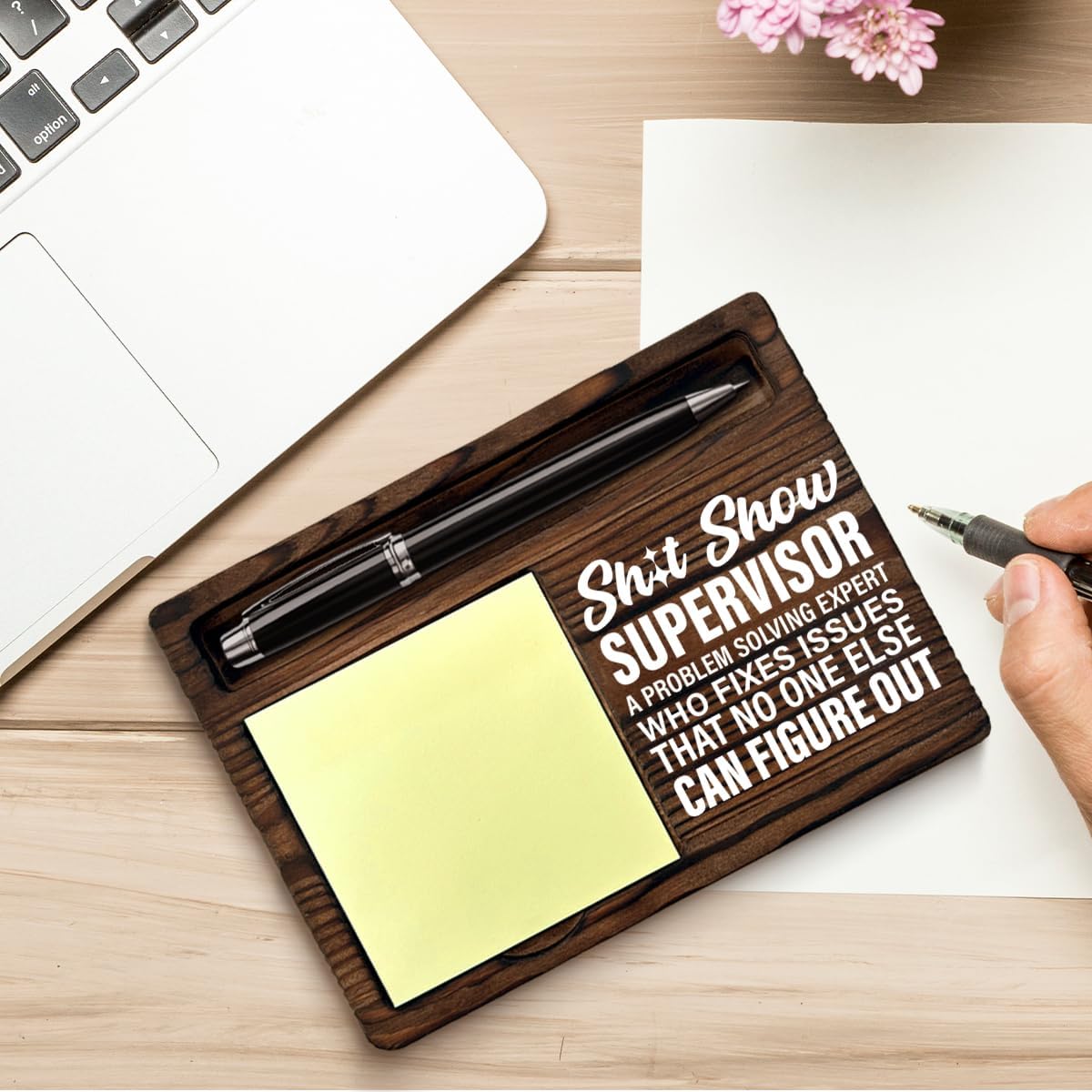 Funny Boss Gifts for Women Men, Best Thank You Gifts for Boss Leader Manager Supervisor Sticky Note Holder Office Decor