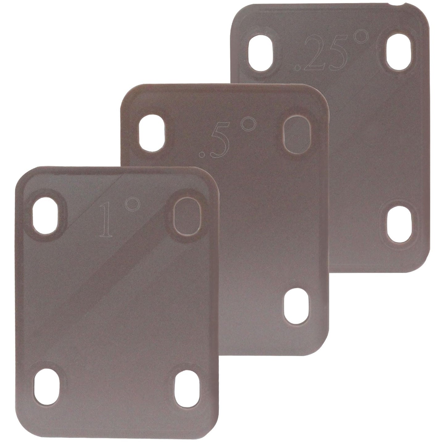 Piutouyar 3 Pack Guitar Neck Shims, Brown Nylon Gasket Neck Shim Protection, 0.25, 0.5, 1 Degree Neck Plate Tool For Guitar Bass