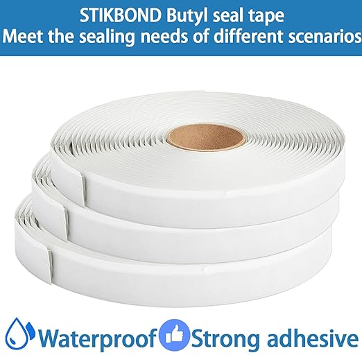 3-Packs Butyl Seal Tape 1/8-Inch x 3/4-Inch x 30-Foot Repair for Window Repair, Boat Sealing, Trailer, Motorhome and Vent Sealing
