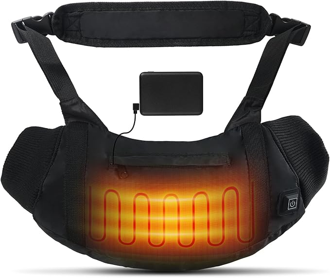 Heated Hand Warmers Pouch with 10000mAh Power Bank Included– 3 Levels Up to 14.5Hrs Double-Sided Heat, Adjustable Strap for Hunting & Camping, Waterproof Dual Pockets, Fleece Lined Survival Gear