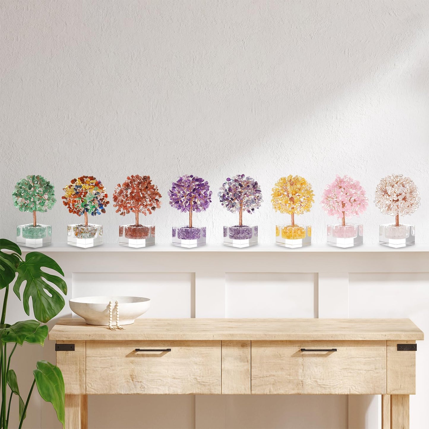 MAGIC AND MIRACLES Citrine Crystal Stone Tree, Chakra Tree of Life, Handmade Gemstone Bonsai Fengshui Plant for Meditation Yoga Positive Energy Good Luck Office Decor, Birthday Gifts for Women, Mom