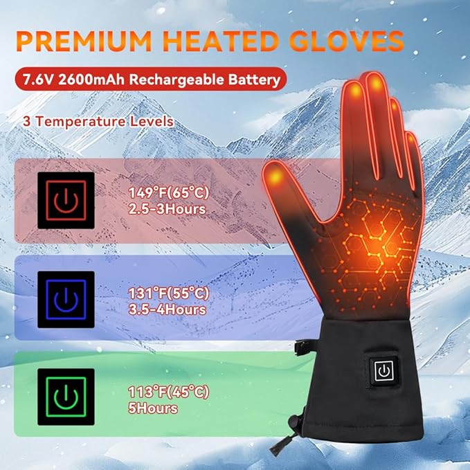 Rechargeable Hand Warmers, Portable Graphene Heated Gloves Handwarmers Bag with 10000MAH Power Bank&3 Heat Modes, Fast Electric Heating Pad Pouch Muff for Men,Pain Releif,Gift, Golf,Camping&Fishing