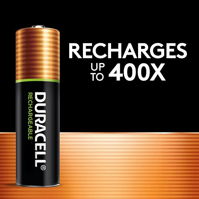 Duracell Ion Speed 1000 Charger for Rechargeable AA and AAA Batteries, With 6 AA and 2 AAA Pre-Charged for Household & Business