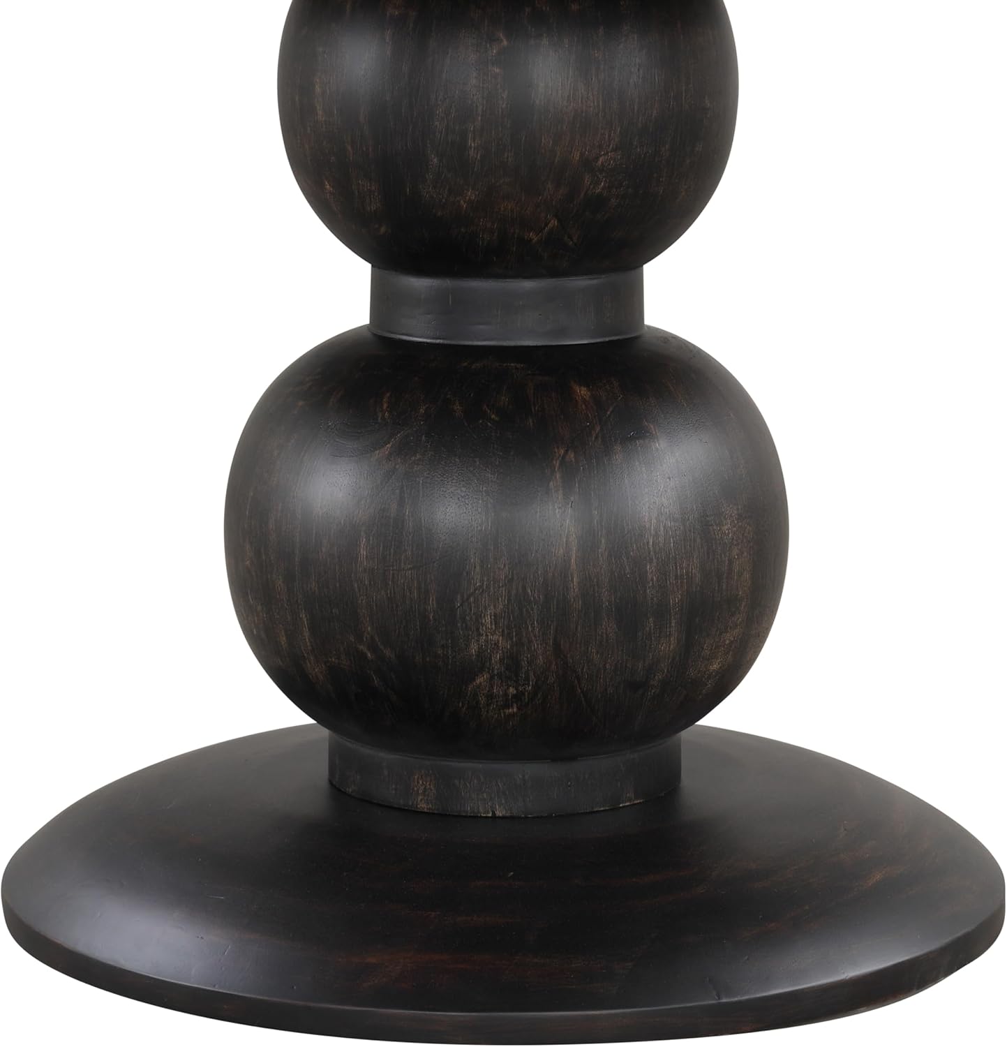 Furniture of America Lioren Modern 54-inch Round Dining Table with Turned Pedestal Base and Two-Tone Design, Seats up to 4 for Home Kitchen, Living Room, Espresso