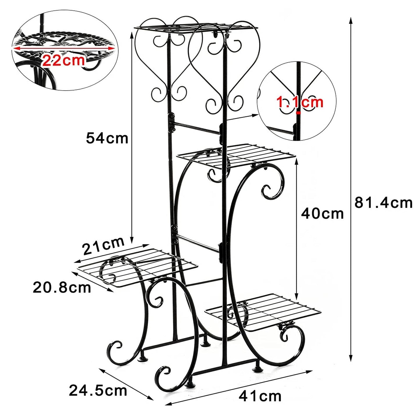 Xilin-872 Flower Stand/Flower Shelf Tricycle Plant Stand, Flower Pot Trolley, Bicycle Holder for Home, Garden, Patio, Plant Stand (Coffee)
