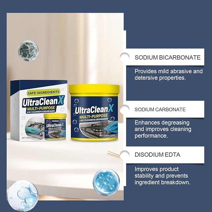 Powder Cleaner - Powered Cooker Degreaser, Toilet Cleaning Powder For Bathroom Kitchen Household Glass Sink Oven Bathtub Wall Floor Bowl