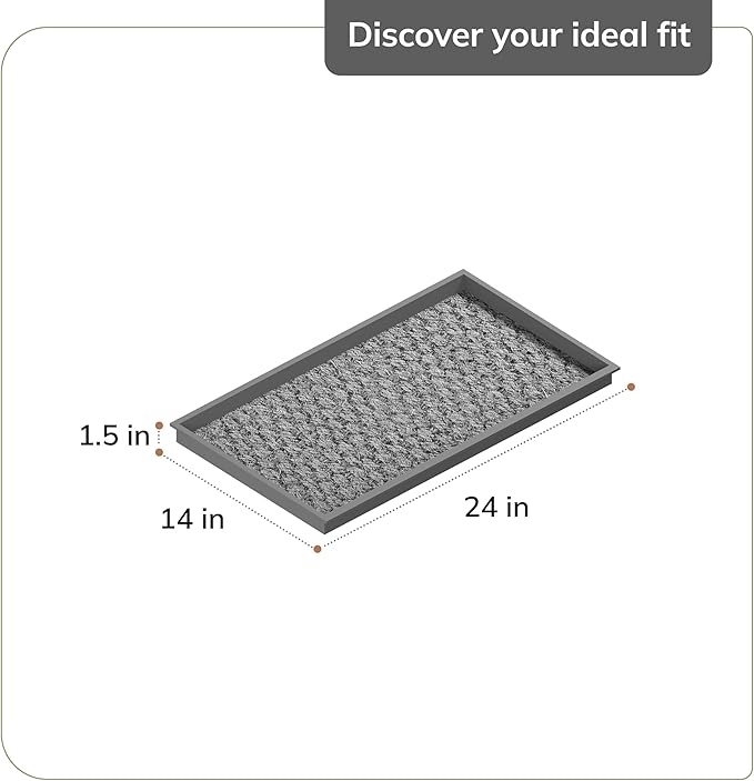 Anji Mountain Heavy Duty Waterproof Rubber Shoe Storage Mat Organizer/Boot Storage Tray Multi Use for Entryway with Coir, Tan Insert, Fits 2 Pair (24.5" Wide)