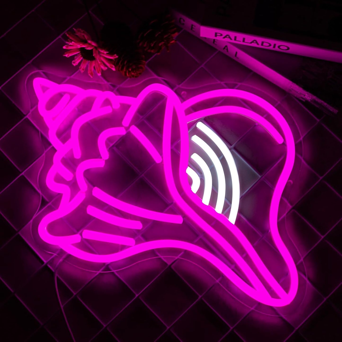 Seashell Neon Sign, Pink Ocean Shells Conch Neon Signs For Wall Decor, Led Light Up Signs for Bar Man Cave Beach Theme Party Wedding Decorations Gifts