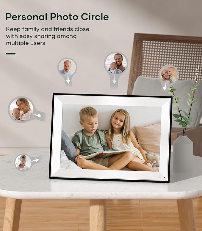 Cozyla Digital Photo Frame WiFi Smart Digital Picture Frame Battery Powered Unlimited Storage Send Photo w/Family via App Email Google Photos Instagram Web Browser Photo Frame Electronic 10.1 Inch Mat