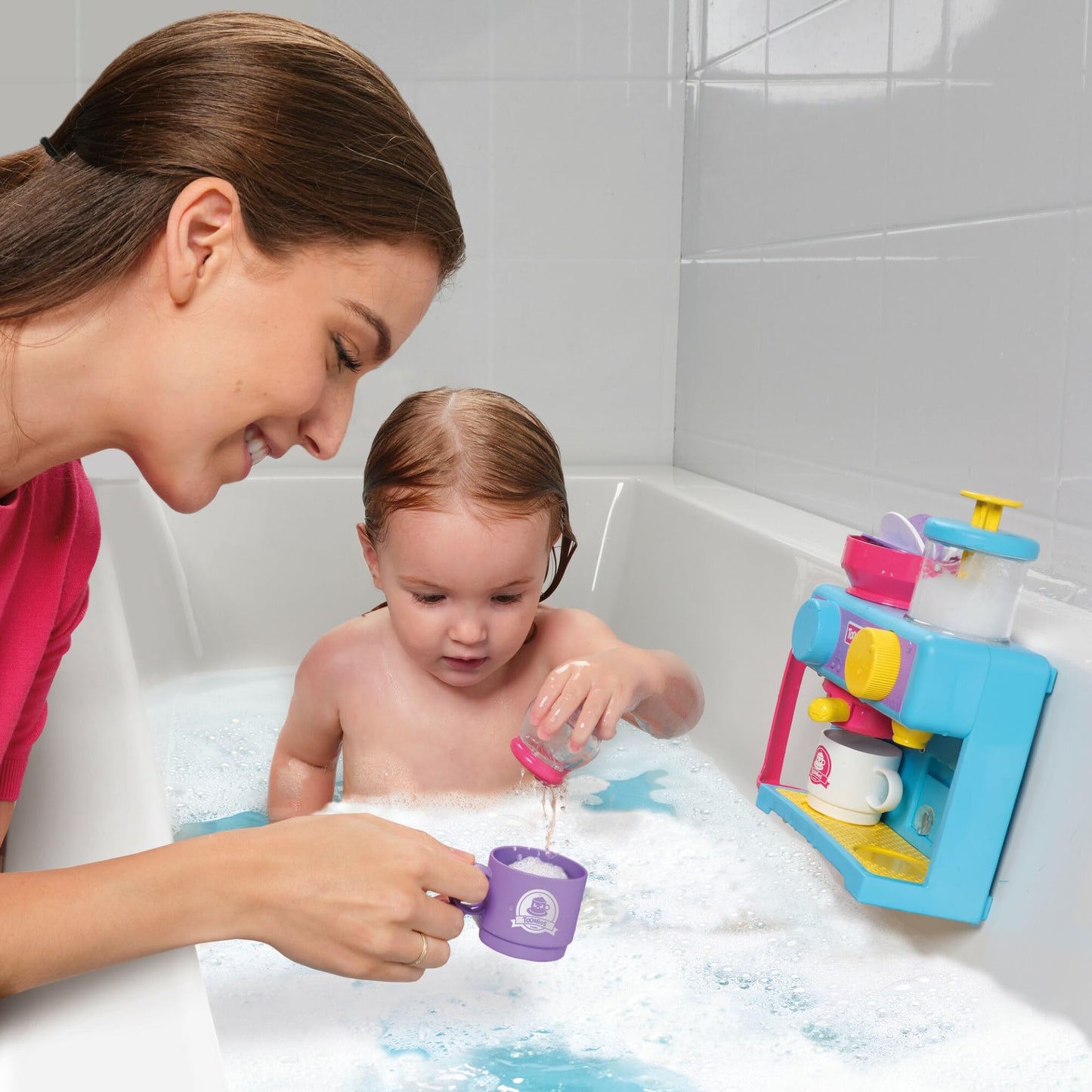 Toomies Bizak 30693547 Bathtub Coffee Maker with All Kinds of Accessories Such as Three Cups, Sugar Bowl, frother, Recommended for Children from 18 Months