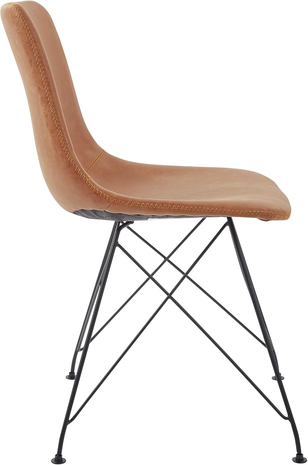 OSP Home Furnishings Trenton Modern Dining Chairs, Set of 2, Sand Faux Leather