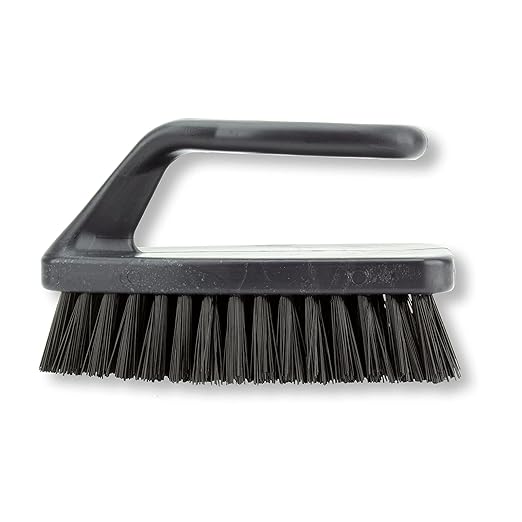 SPARTA Scrub Brush with Iron Shaped Handle and Stiff Bristles, Heavy Duty Scrubber Brush for Kitchen, Bathroom, Shower, Tile, Sink, Carpet and Bakepans, Polypropylene, 6 Inches, Black, (Pack of 6)