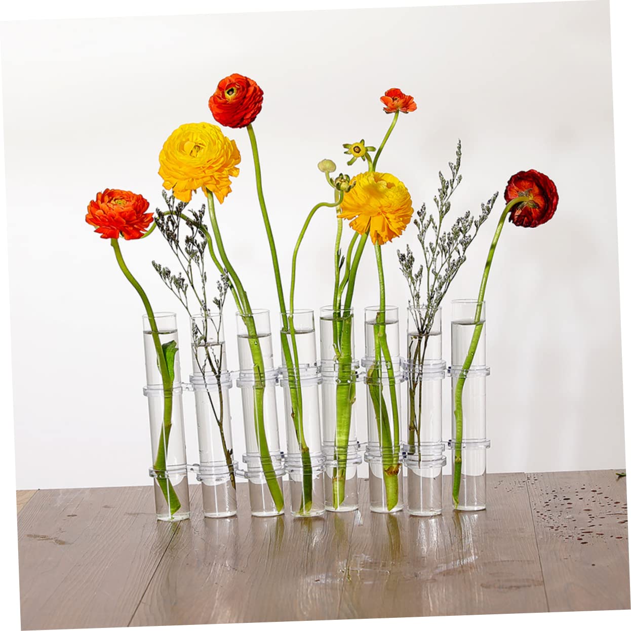 Happyyami Test Tube Glass Vase Set for Hydroponics Propagation Vases for Indoor Plants Decorative Glass Terrarium Planting Kit Home and Office Decor