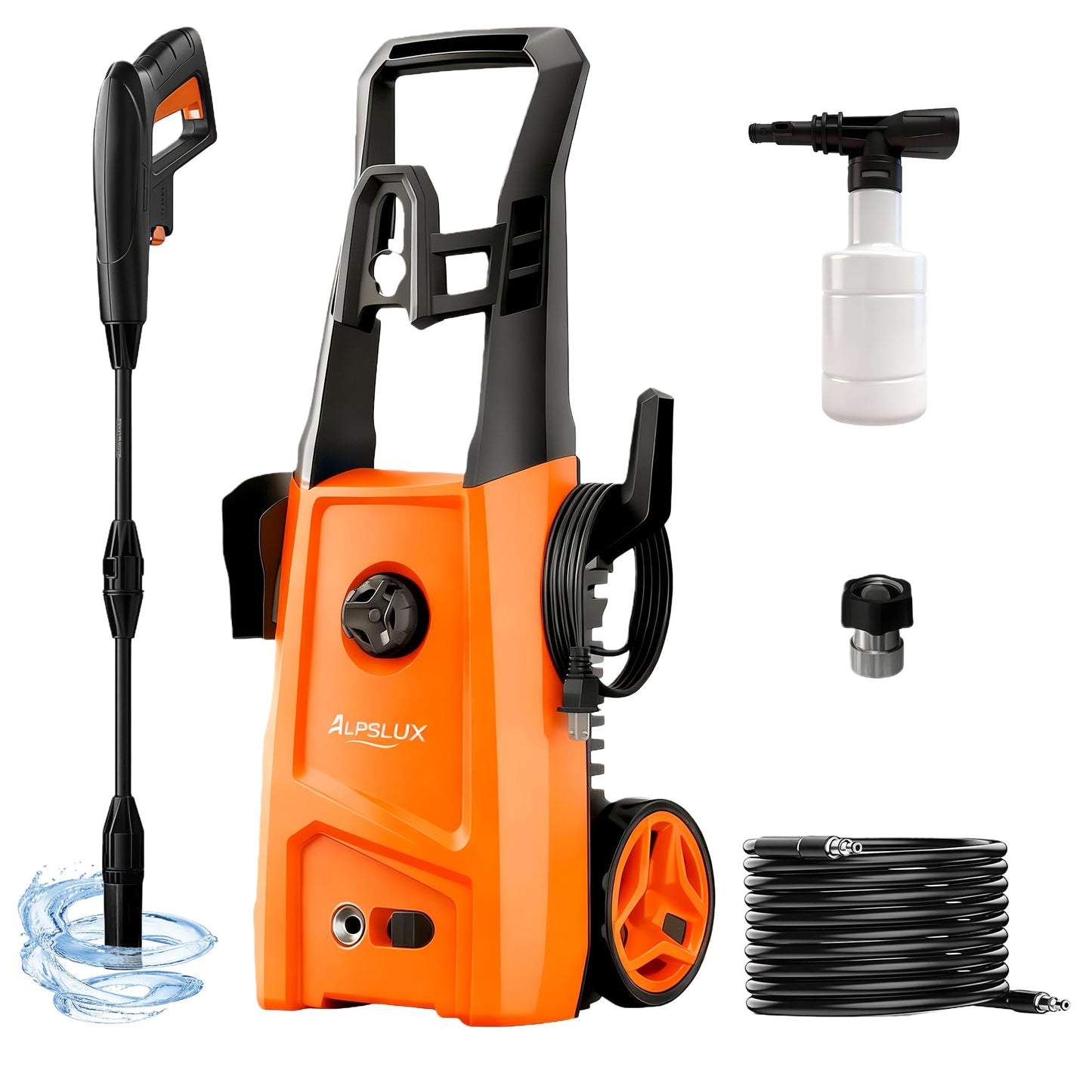 Electric Pressure Washer Power Washer Electric Powered Power Wash Power Washers with Adjustable Nozzle, Pressure Cleaning Machine with Foam Cannon for Cars, Fences, Driveways, Patios, Home Cleaning
