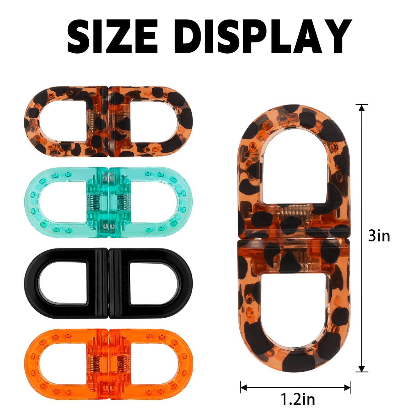 Magnetic Hair Clips for Women - Strong Hold No-Slip No Crease 2-in-1 Hair Styling Clips, Gentle on All Hair Types for Easy Everyday Hairstyles (A: Leopard & Black)