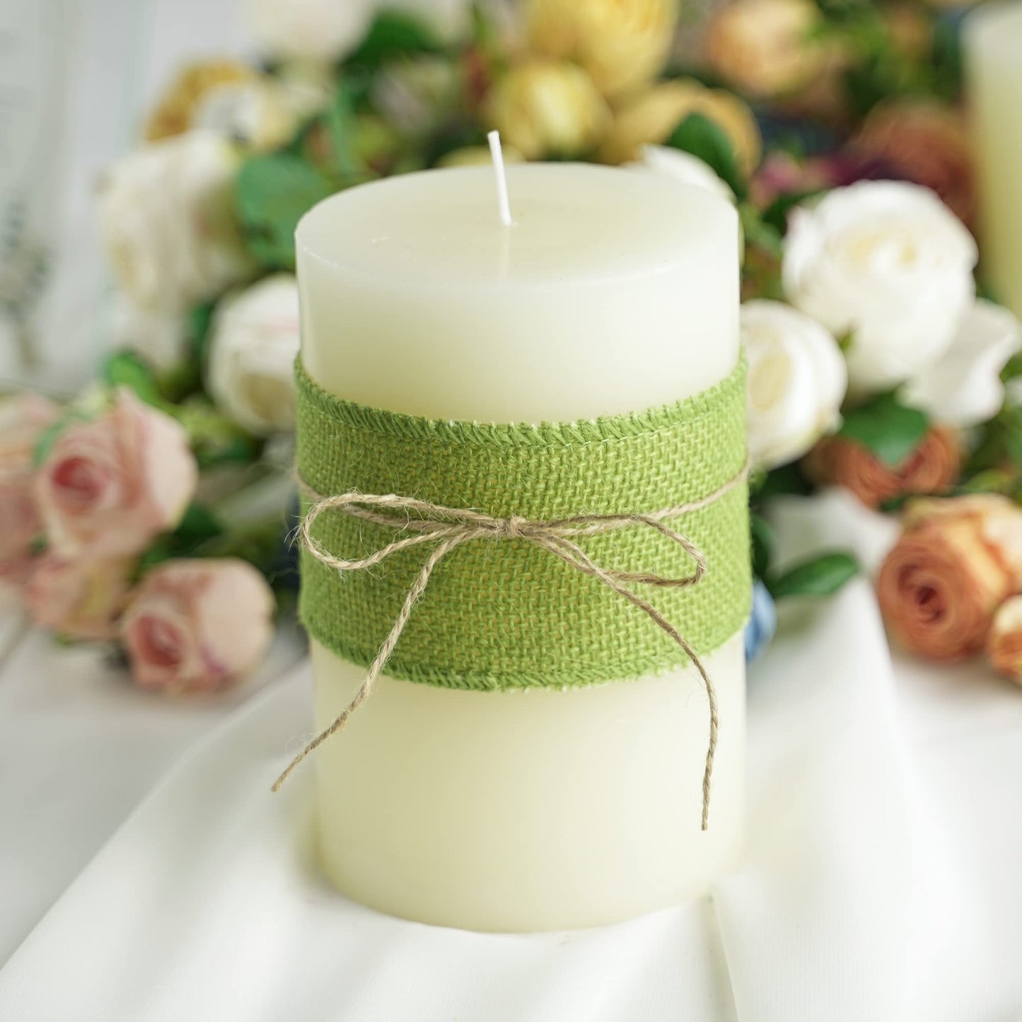 MEEDEE Sage Green Burlap Ribbon 2.5 inch Natural Jute Burlap Ribbon Sage Ribbon Burlap Roll Jute Ribbon Craft Ribbon Fabric Ribbon for Rustic Party Wedding Decorating Wreath Bows Making (10 Yards)