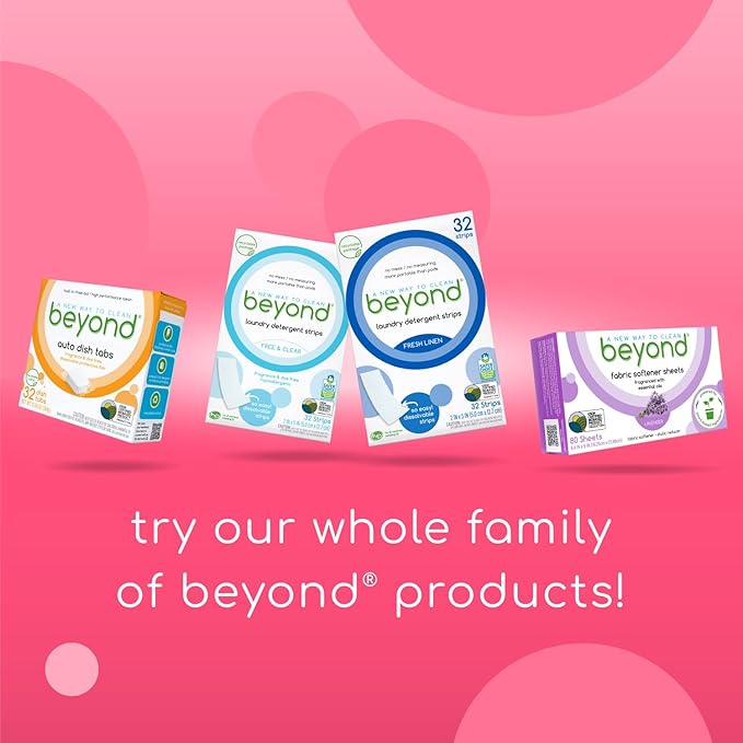Beyond Natural Dishwasher Tablets [8 Boxs of 32] - Fragrance & Dye Free - Certified Biobased. Powerful. Plant-Based Ingredients