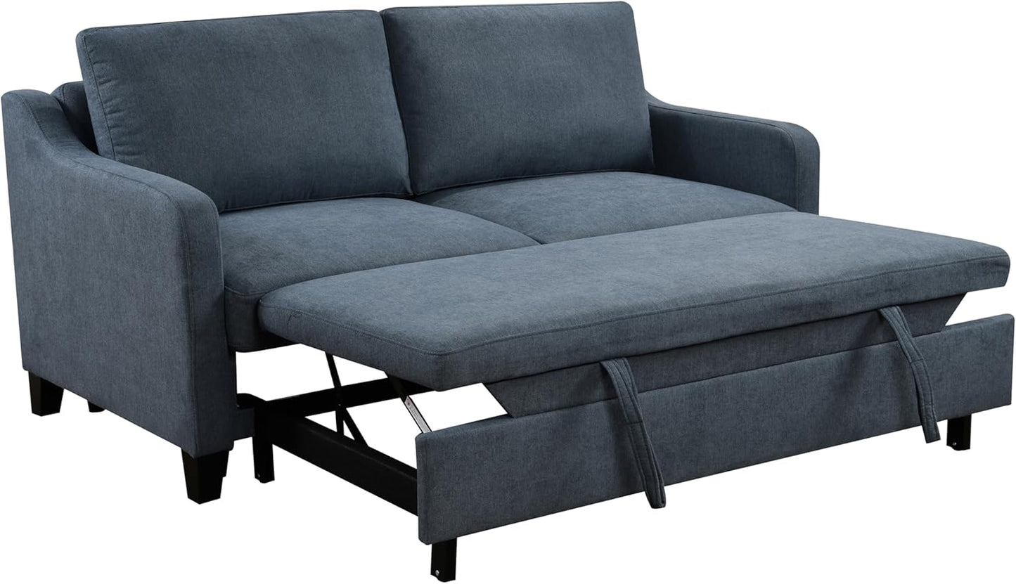 ERYE Modern 3-in-1 Sofa Loveseat Convertible Sleeper Sofabed, Queen Size Upholstered Love Seat Sofa Soft Cushion Daybed with Pull Out Sleeper Couch Bed for Living Room Home Apartment RV