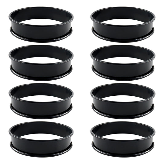 LVYKING 8Pcs Crumpet Rings English Muffin Rings, 3.75 Inch Stainless Steel Nonstick Egg Tart Rings, Round Cake Mold for Food Making, Black