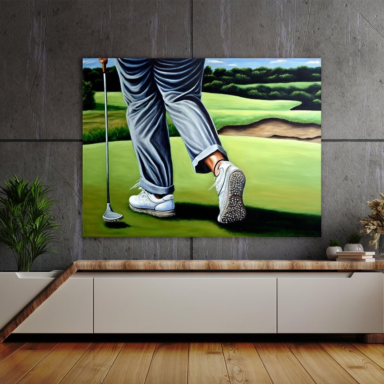 Sense Canvas Golf Scene 18 Canvas Art - Home Decor Wall Art Print Poster Painting Medium 24x18 / 1.5"