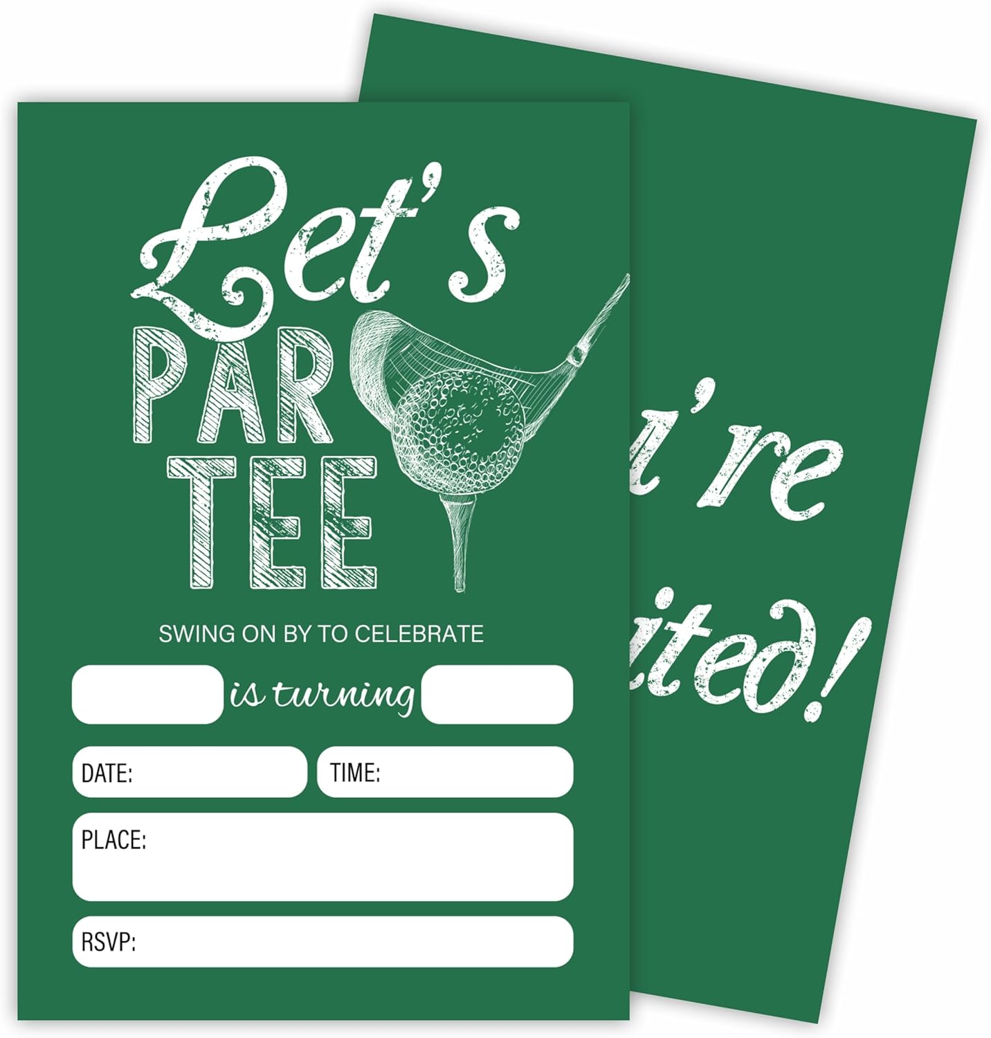 Golf Birthday Party Invitations With Envelopes - Hole In One - 20 Pcs Double Side Fill in Golf Party Birthday Invitations, LET'S PAR-TEE birthday Invitations, Party favor & Decorations - A05