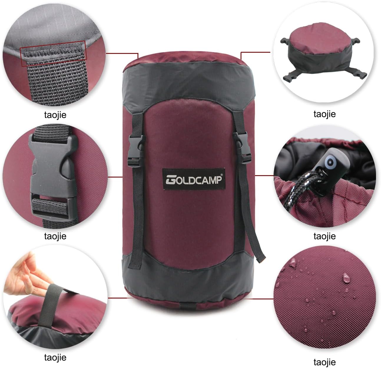 Outdoor Storage Stuff Sacks, Camping Gear Organizer (red, L)