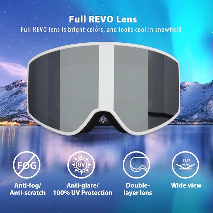 EXP VISION Ski/Snowboard Goggles Parent-child Snow Goggles Over Glasses for Men, Women Youth Kids