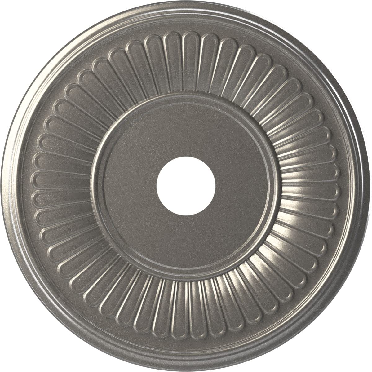 Ekena Millwork 22Od X 3 1/2Id X 1P Berkshire Thermoformed Pvc Ceiling Medallion (Fits Canopies Up To 10 1/8), Aged Dark Steel
