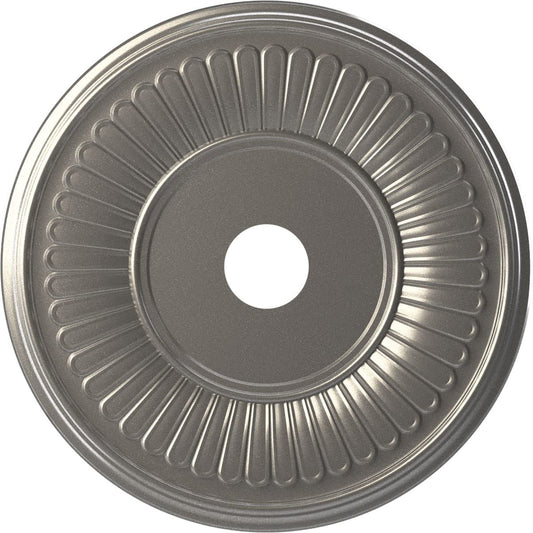 Ekena Millwork 22Od X 3 1/2Id X 1P Berkshire Thermoformed Pvc Ceiling Medallion (Fits Canopies Up To 10 1/8), Aged Dark Steel