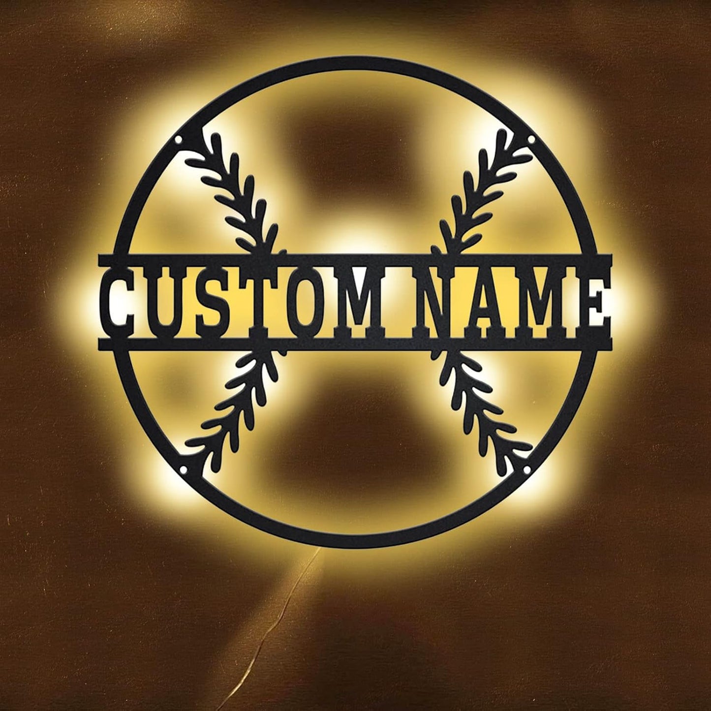 Personalized Name 7 Colors Baseball lamp Custom Baseball Wall Art Night Light LED Name Sign Gift for Men Baseball Lover